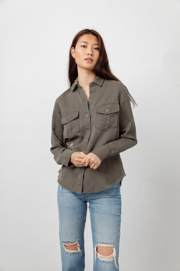 Rails Loren Shirt - Olive Gold Star Embroidery - Image 4