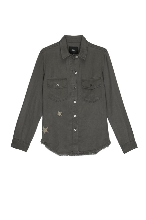 Rails Loren Shirt - Olive Gold Star Embroidery