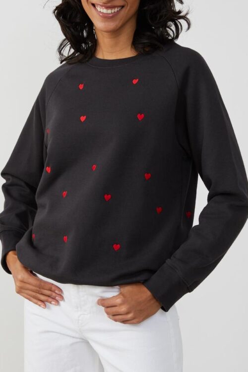 South Parade Rocky Mini Hearts Sweatshirt – Black
