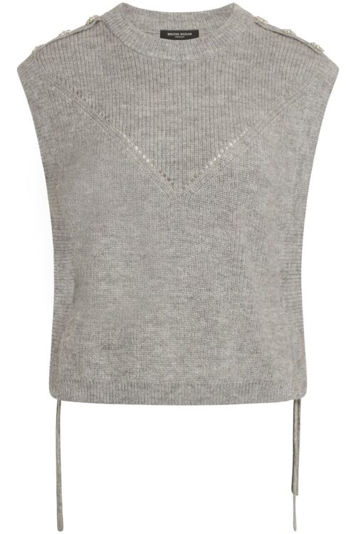 Bruuns Bazaar Parisa Regiza Knit Vest – Light Grey Melange