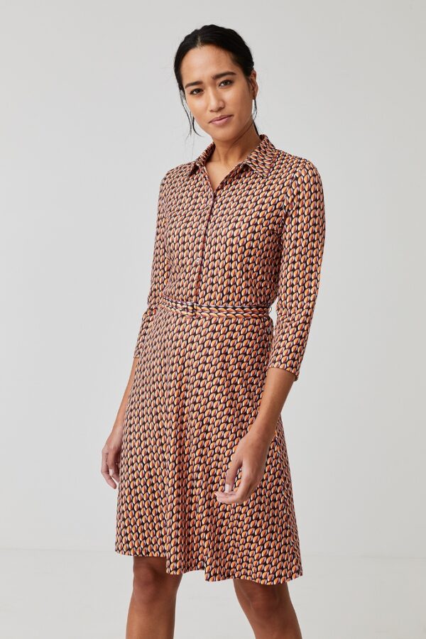 Surkana Midi Shirt Dress - Burnt Orange / Rust