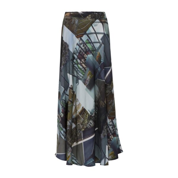 Coster Copenhagen Bias Skirt in Urban Collage Print