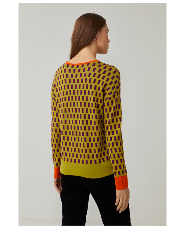 Surkana Round Neck Jacquard Knit -Yellow - Image 4