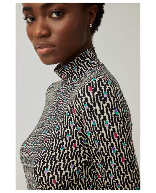 Surkana Long Sleeved Turtleneck Top - Black - Image 3