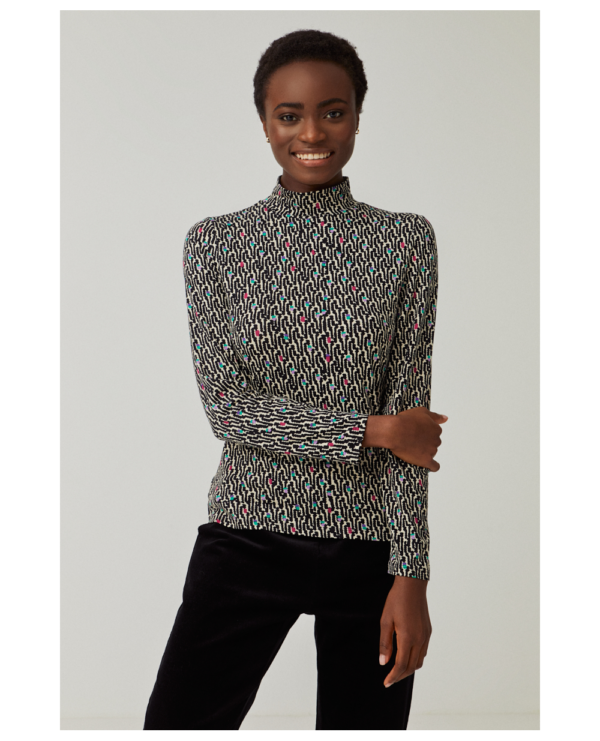 Surkana Long Sleeved Turtleneck Top - Black