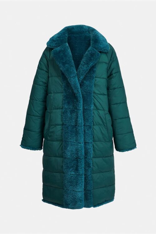 Essentiel Antwerp Alexander Faux Fur Puffer Coat – Teal