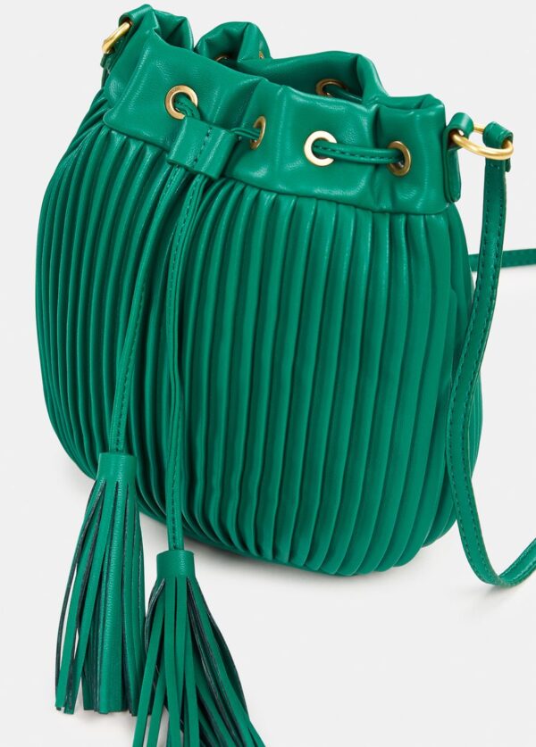 Essentiel Antwerp Azeffi Pleated Mini Bucket Bag - Green Machine GM12 - Image 2