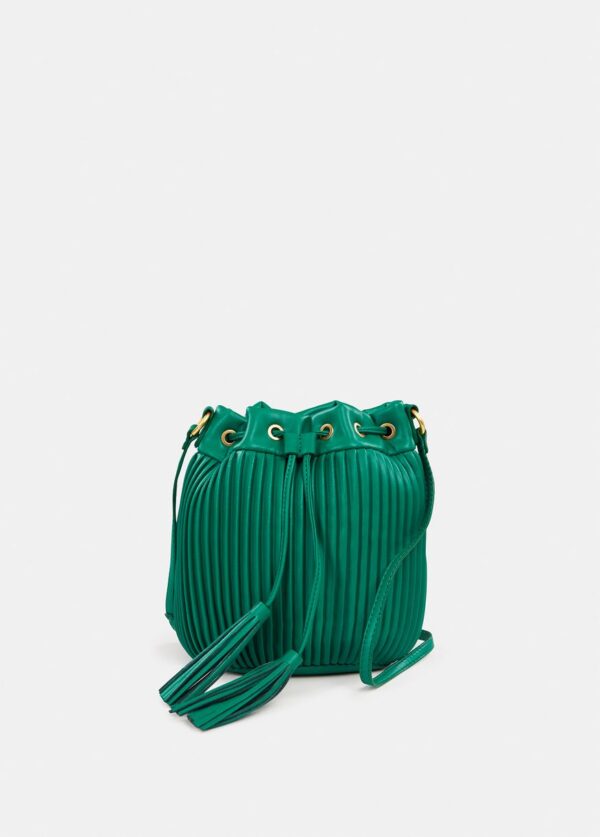 Essentiel Antwerp Azeffi Pleated Mini Bucket Bag - Green Machine GM12