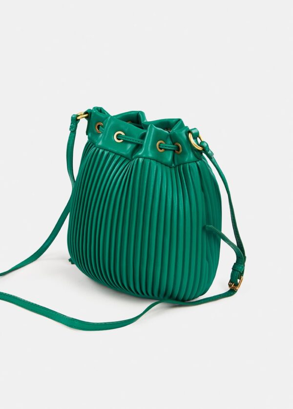 Essentiel Antwerp Azeffi Pleated Mini Bucket Bag - Green Machine GM12 - Image 3