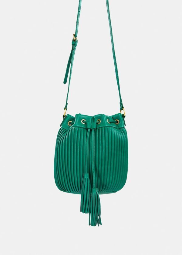 Essentiel Antwerp Azeffi Pleated Mini Bucket Bag - Green Machine GM12 - Image 4