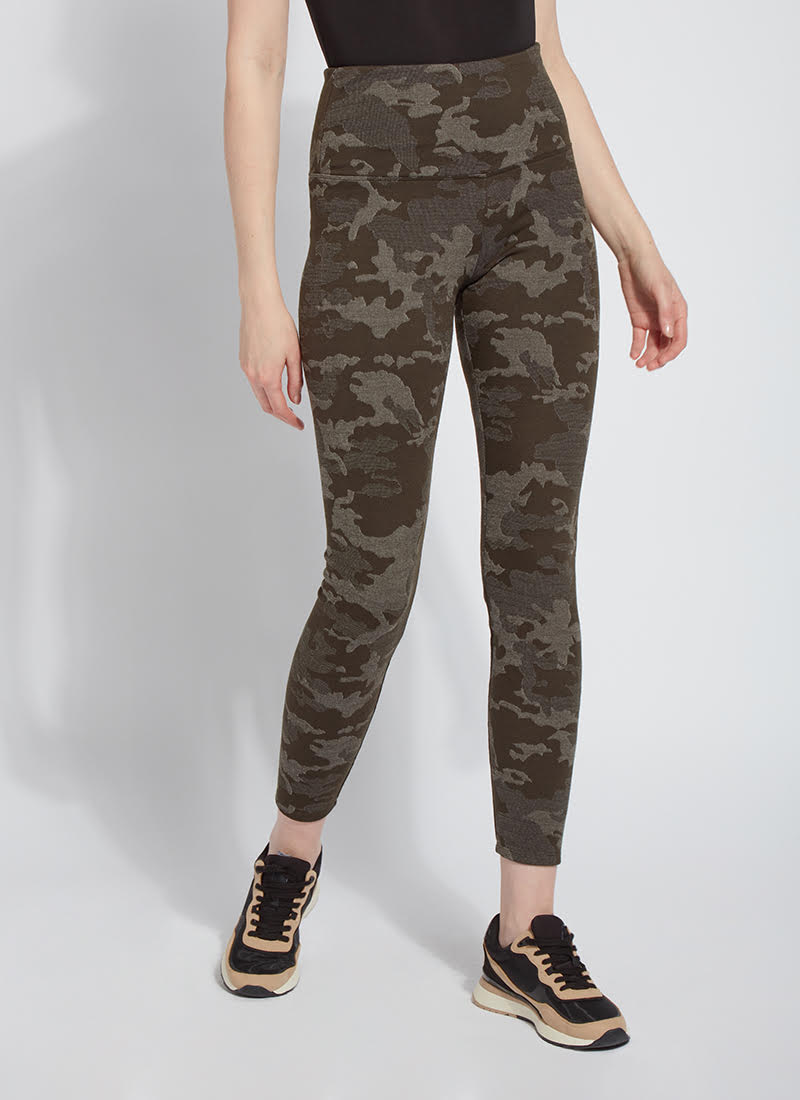 Lyssé Signature Legging - Deep Olive Camo - Stick and Ribbon