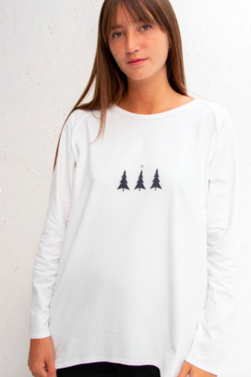 Chalk Robyn Triple Tree Top – White / Dark Grey