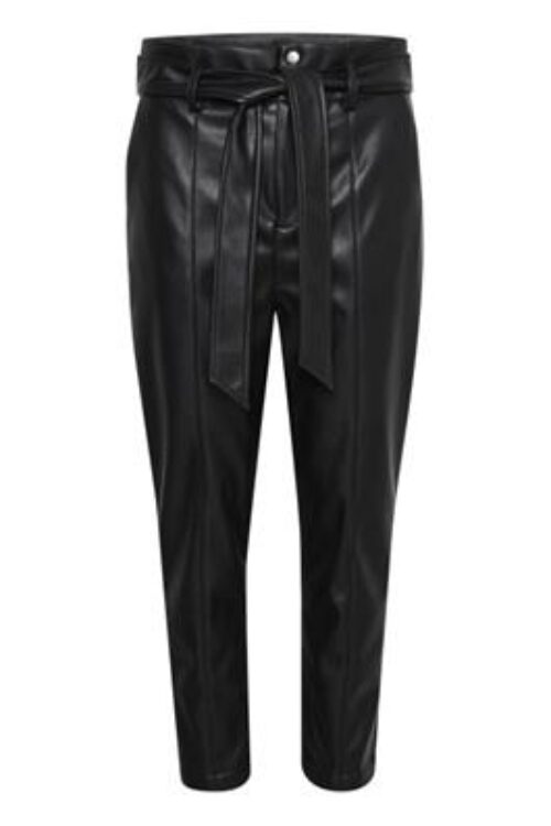 Kaffe KAsumi Faux Leather Pants – Black Deep