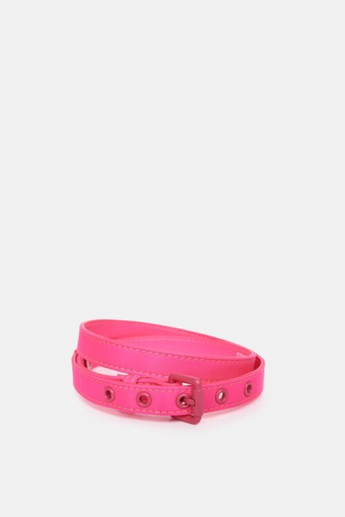 Essentiel Antwerp Berenger Neon Pink Thin Belt – Raspberry Rose