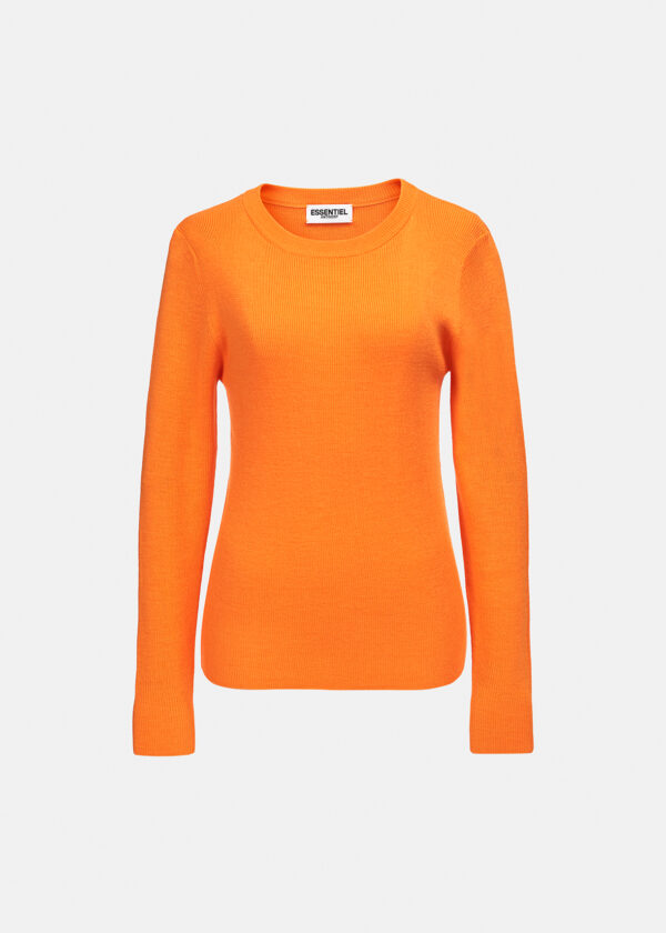 Essentiel Antwerp Bandito Neon Rib-Knit Sweater - Orange Glow