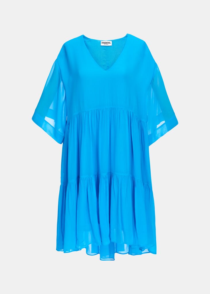 Essentiel Antwerp Berling Tiered Ruffle Dress - Blue Sapphire - Stick ...