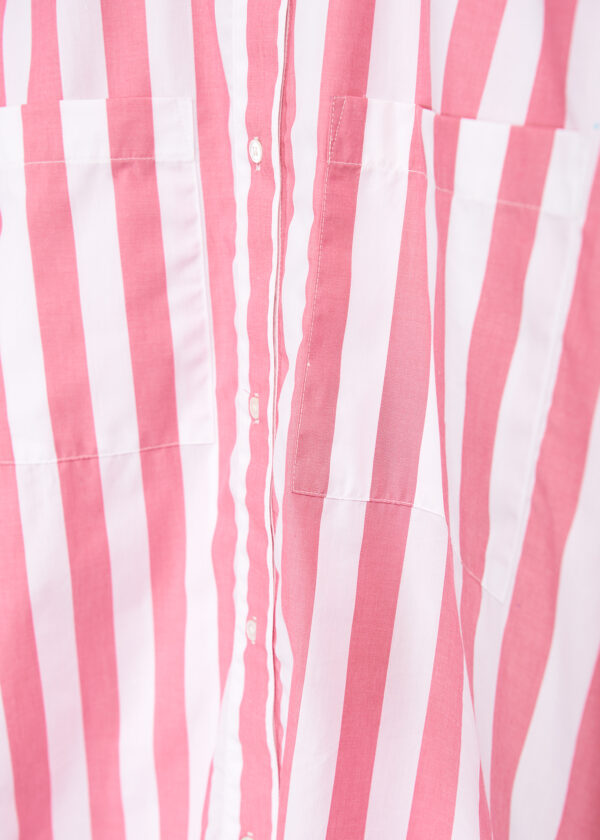 Essentiel Antwerp Binki Striped Cotton Shirt - Blood Orange - Image 2