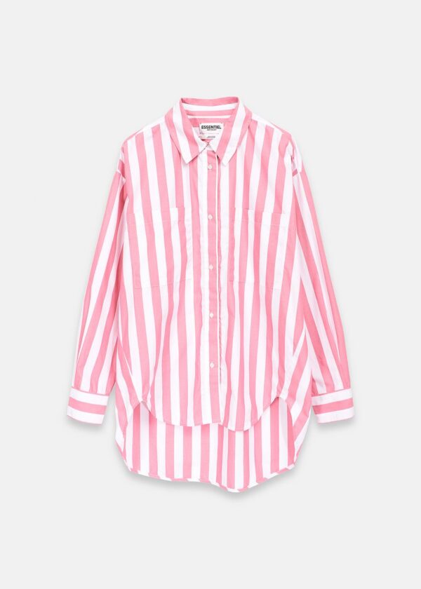 Essentiel Antwerp Binki Striped Cotton Shirt - Blood Orange