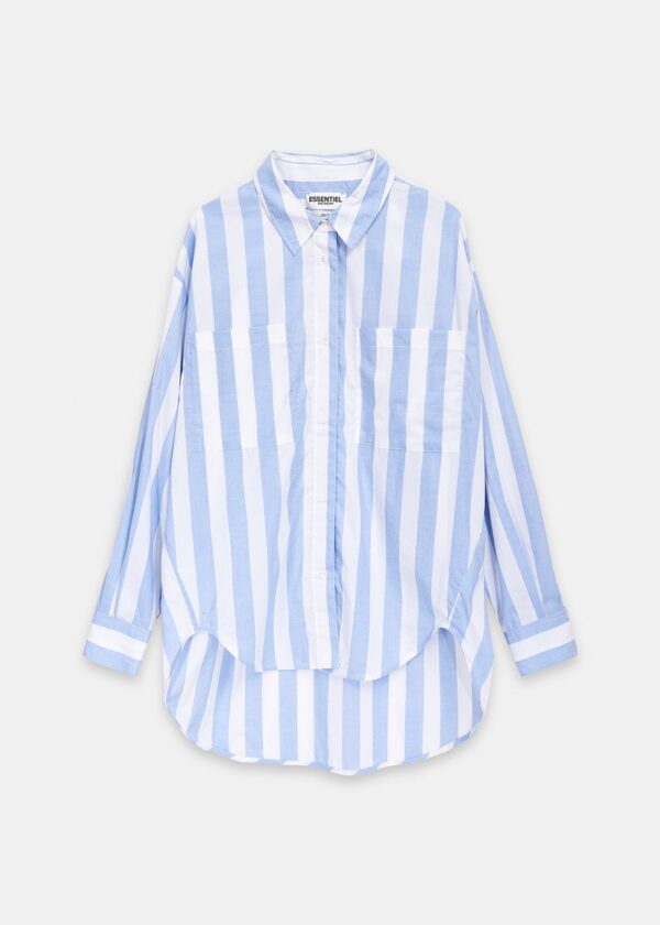 Essentiel Antwerp Binki Striped Cotton Shirt - Spa Blu