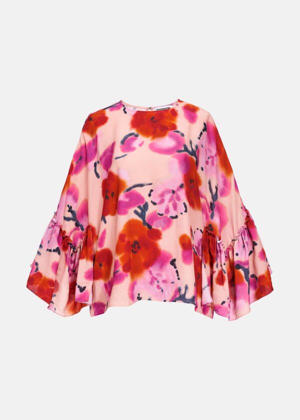 Essentiel Antwerp Blushing Floral Top - Blood Orange