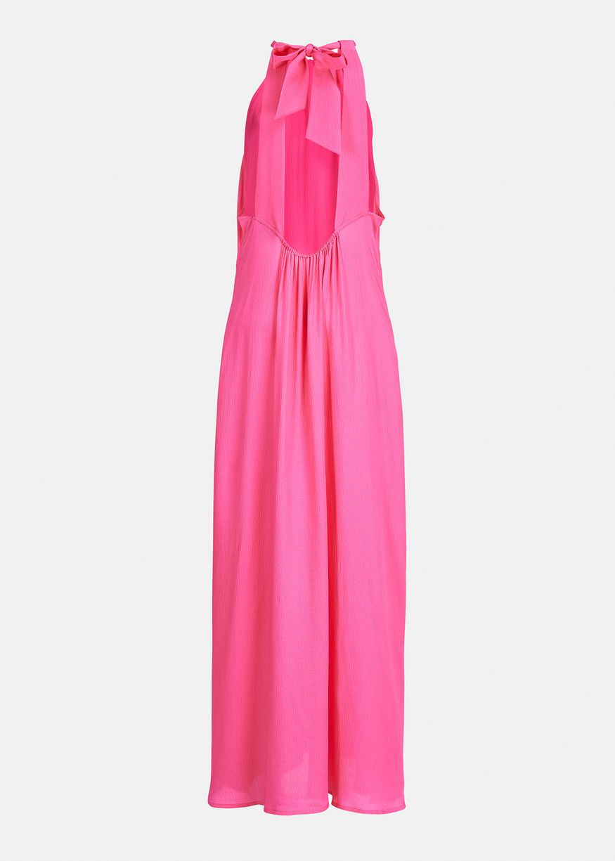 Essentiel Antwerp Baxos Halterneck Maxi Dress - Fluo Pink - Stick and ...