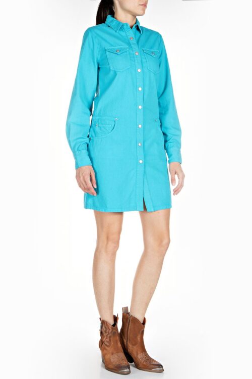 Replay Rose Label Denim Dress – Turquoise