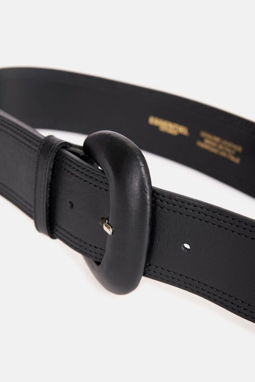 Essentiel Antwerp Crebel Leather Waist Belt – Black