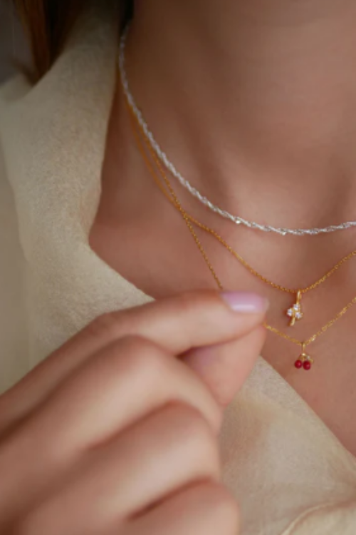 Enamel Copenhagen Cherry Necklace – Red