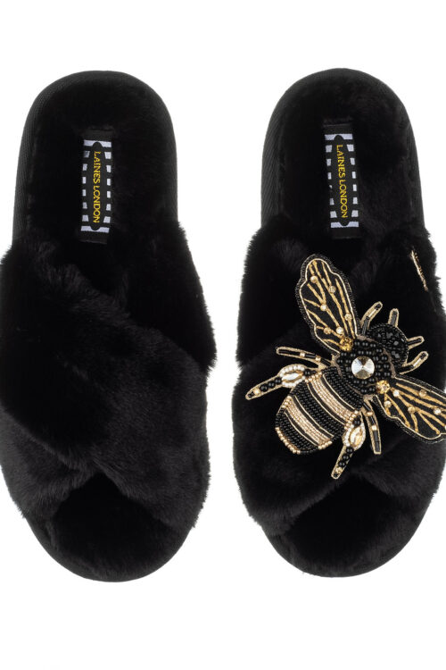 Laines London Classic Slipper With Honeybee Brooch