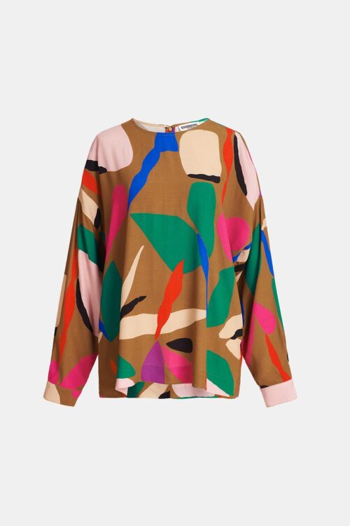 Essentiel Antwerp Caleb Graphic Print Top – Camel