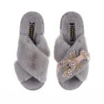 Laines London Classic Slipper With Lobster Brooch