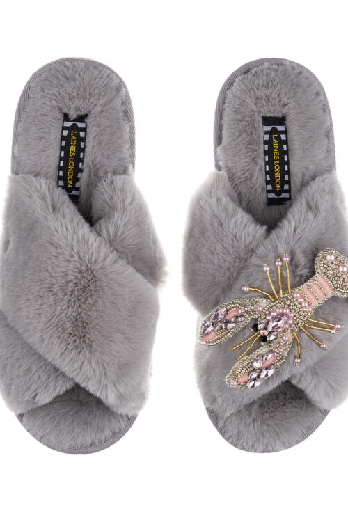Laines London Classic Slipper With Lobster Brooch