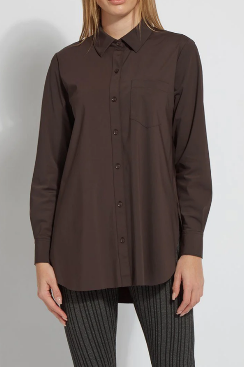 Lyssé Schiffer Button Down Shirt – Double Espresso