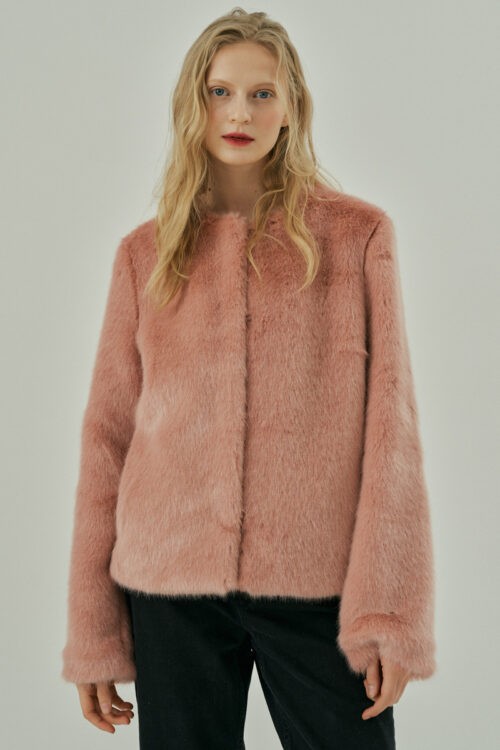 Molliolli Rosey Faux Fur Jacket – Pink