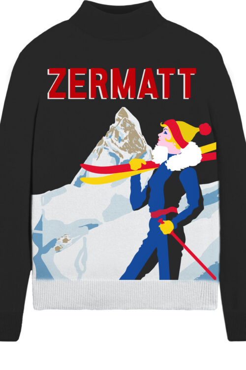 MC2 Saint Barth Postcard Mock Neck Sweater – Black