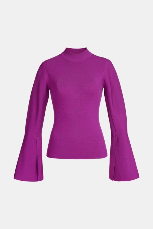 Essentiel Antwerp Castello Trumpet Sleeve Sweater – Purple