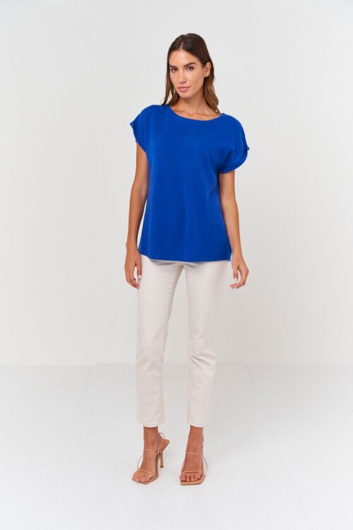 Brodie Cashmere Lizzie Tee – Royal Blue