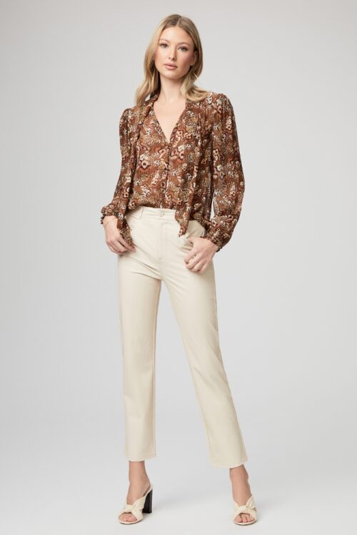 Paige Stella Straight Jean – Ecru Vegan Leather