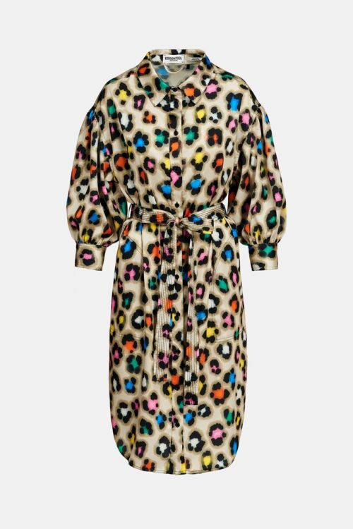 Essentiel Antwerp Discord Midi Shirt Dress – Leopard