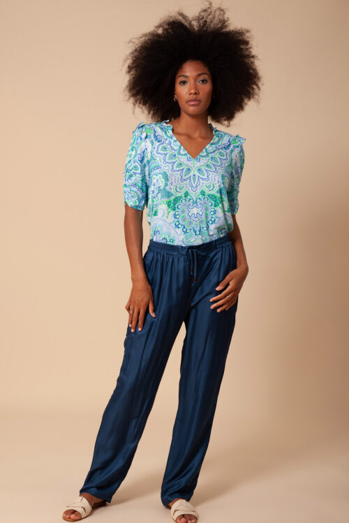 Hale Bob Lanthe Jersey Top – Blue