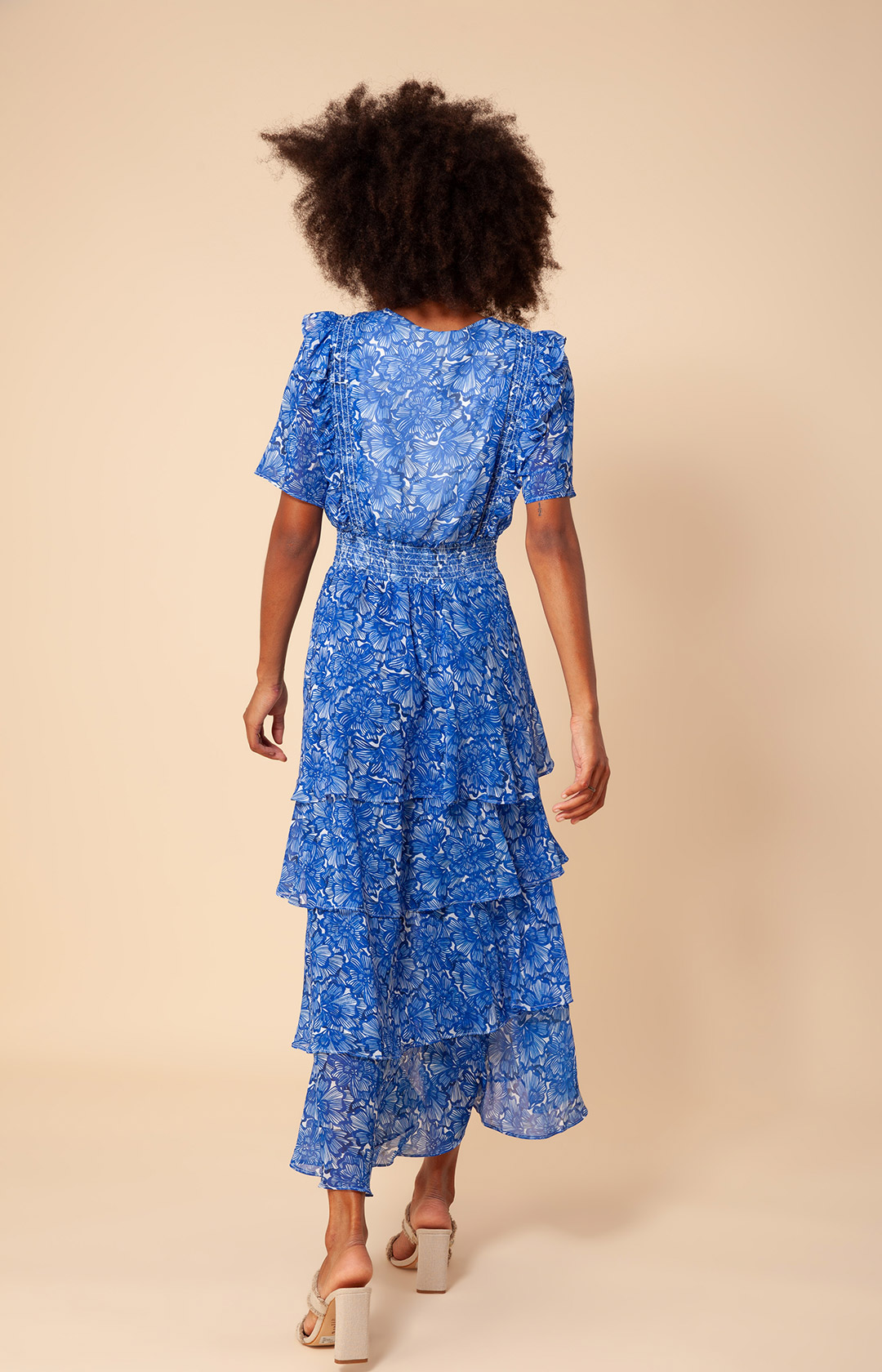 Hale Bob Darcey Chiffon Tiered Dress - Blue - Stick and Ribbon