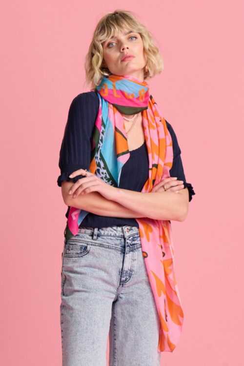 POM Amsterdam SP7185 Shawl – Heart to Heart Pink