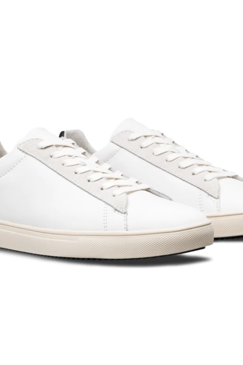 Clae Bradley California Trainers – White Leather Navy