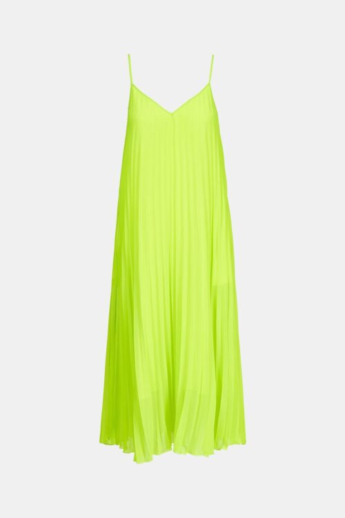 Essentiel Antwerp Doozy Pleated Midi Dress – Neon Yellow