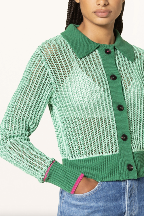 Scotch & Soda Open Stitch Cardigan – Bright Parakeet