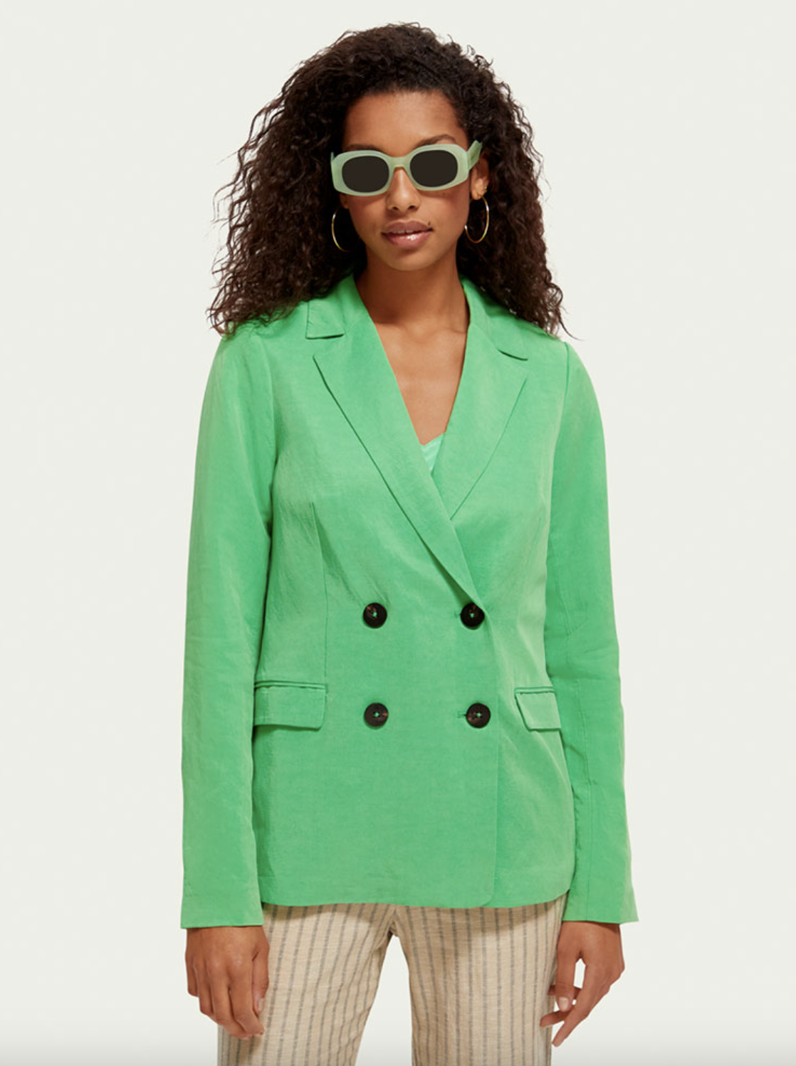 Scotch & Soda Double Breasted Blazer - Bright Parakeet