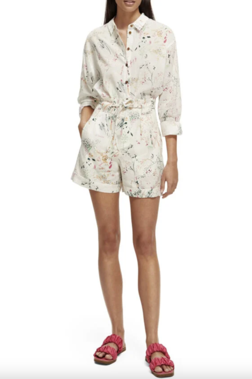 Scotch & Soda Printed Oversized Shirt – Wilder White