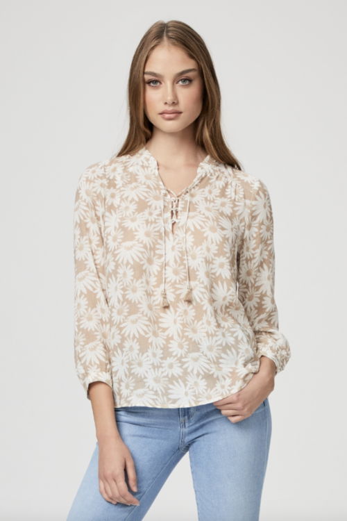 Paige Sharene Top – Parchment Multi