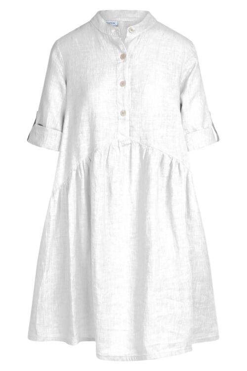 Haris Cotton Button-Up Mini Dress – White
