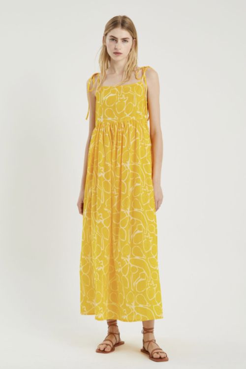 Compañia Fantastica Fruit Print Maxi Dress – Yellow